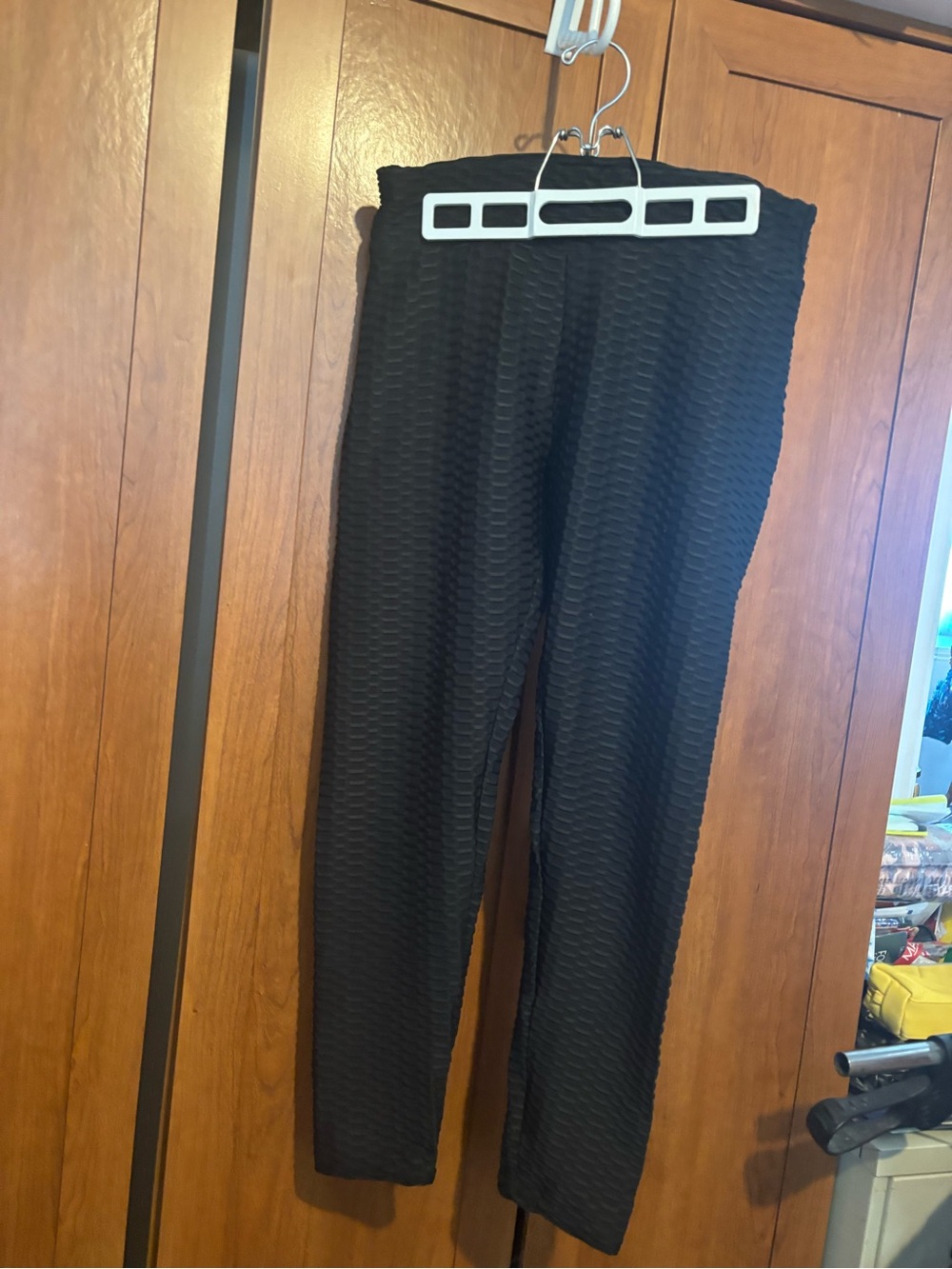 Kids Black Textured Leggings